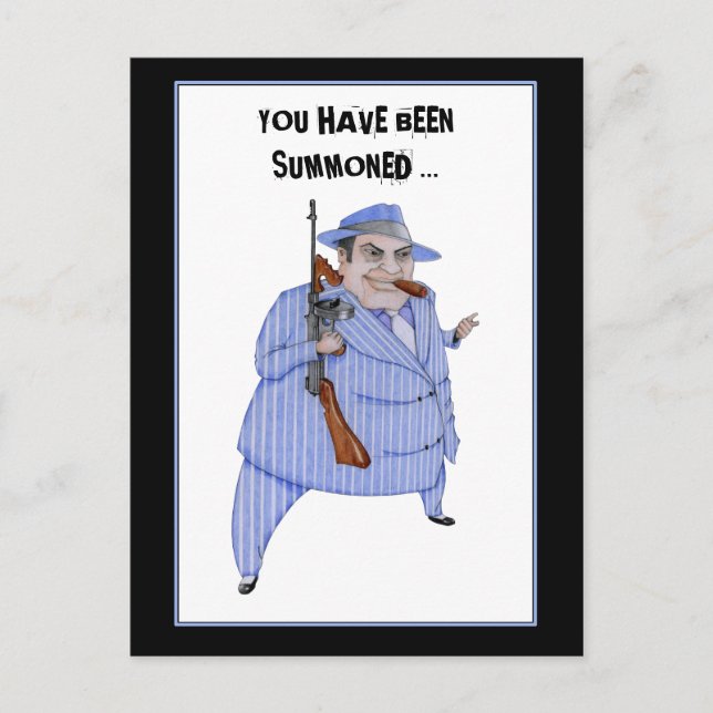 Mob Boss Murder Mystery Invitation Postcard (Front)