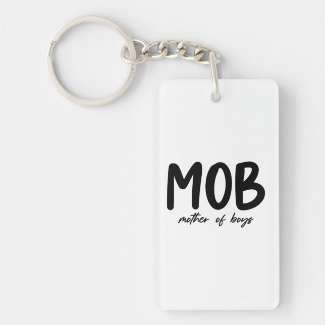 MOB Mother of Boys Minimal Mother's Day Key Ring (Front)