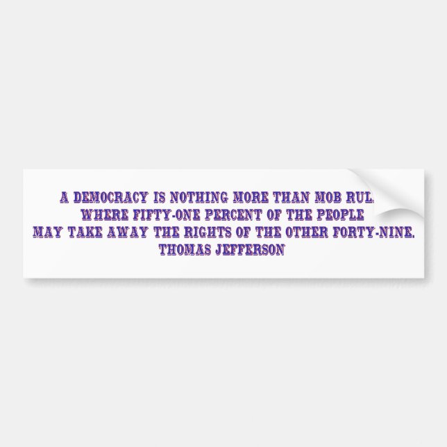 Mob rule bumper sticker (Front)