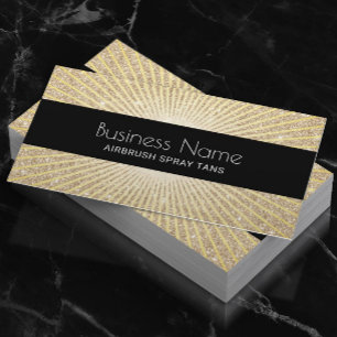 Mobile Airbrush Spray Tans Modern Gold Rays Salon Business Card