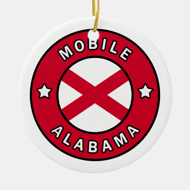 Mobile Alabama Ceramic Ornament (Front)