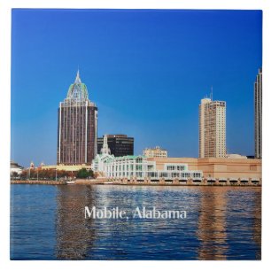 Mobile, Alabama cityscape Ceramic Tile