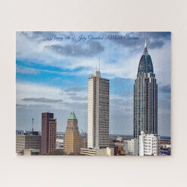 Mobile Alabama Happy 4th of July Grandad Jigsaw Puzzle (Horizontal)