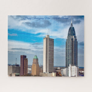 Mobile Alabama Happy Thanksgiving Mum Jigsaw Puzzle