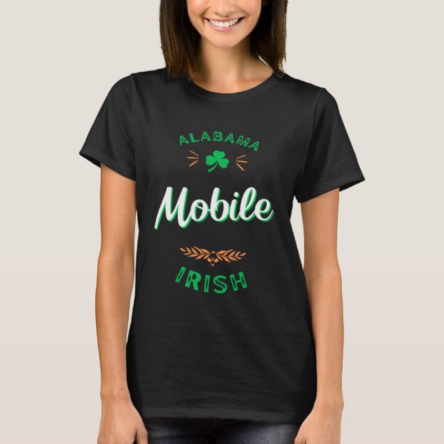 MOBILE ALABAMA Irish American T-Shirt (Front)