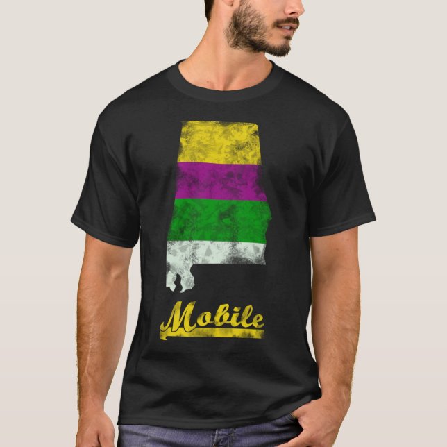 Mobile Alabama Mardi Gras Fat Tuesday Festive Cele T-Shirt (Front)
