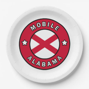 Mobile Alabama Paper Plate