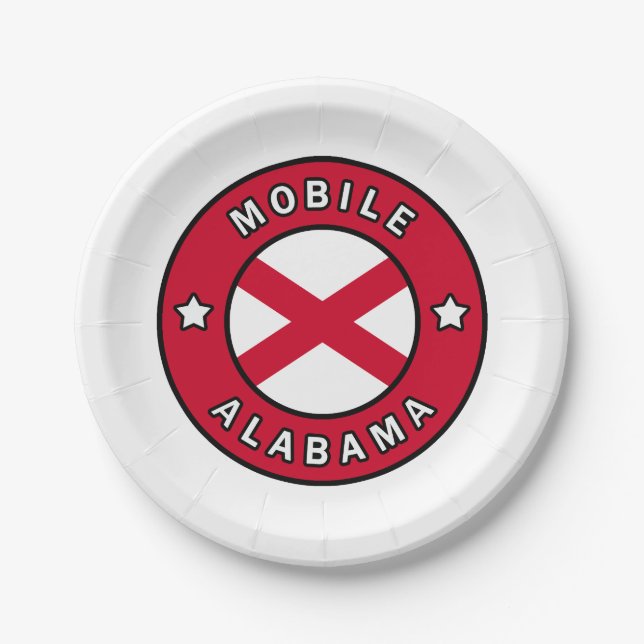 Mobile Alabama Paper Plate (Front)