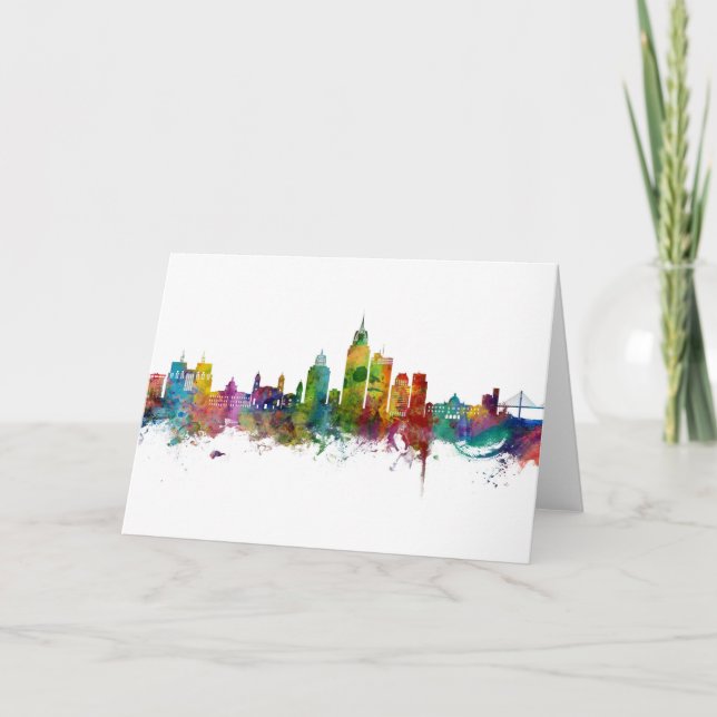 Mobile Alabama Skyline Card (Front)