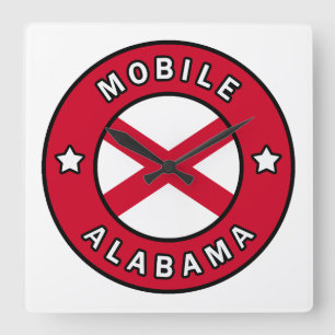 Mobile Alabama Square Wall Clock