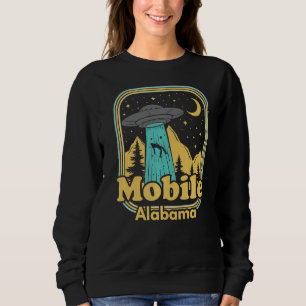 Mobile Alabama Ufo Alien Hunter Ironic 80s State P Sweatshirt