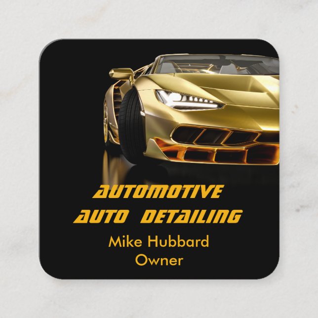 Mobile Auto Detailing Service Business Card (Front)