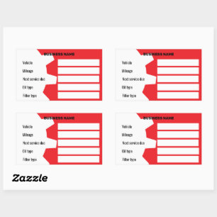 Mobile Auto Mechanic Oil Change Reminder Rectangular Sticker