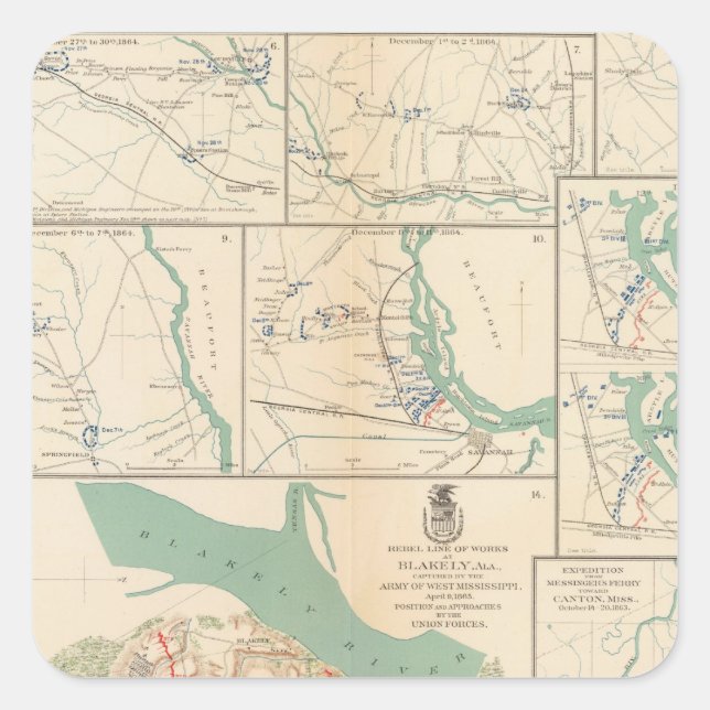 Mobile, Blakely, Messinger's Ferry-Canton Square Sticker (Front)