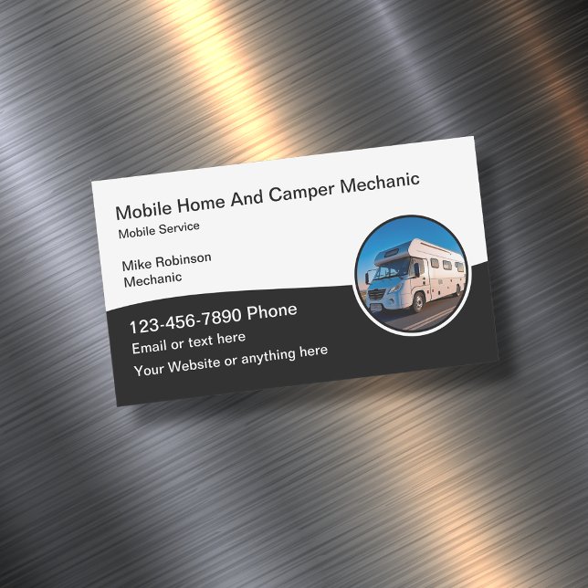 Mobile Camper RV Mechanic Business Card Magnets (Creator Uploaded)