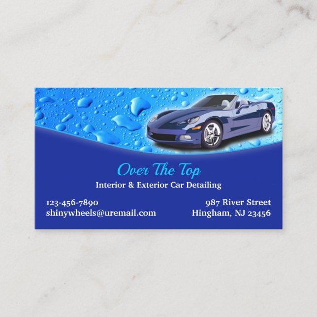 Mobile Car Detailing Business Card Template (Front)
