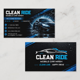 Mobile Car Wash Business Card   Auto Detailing