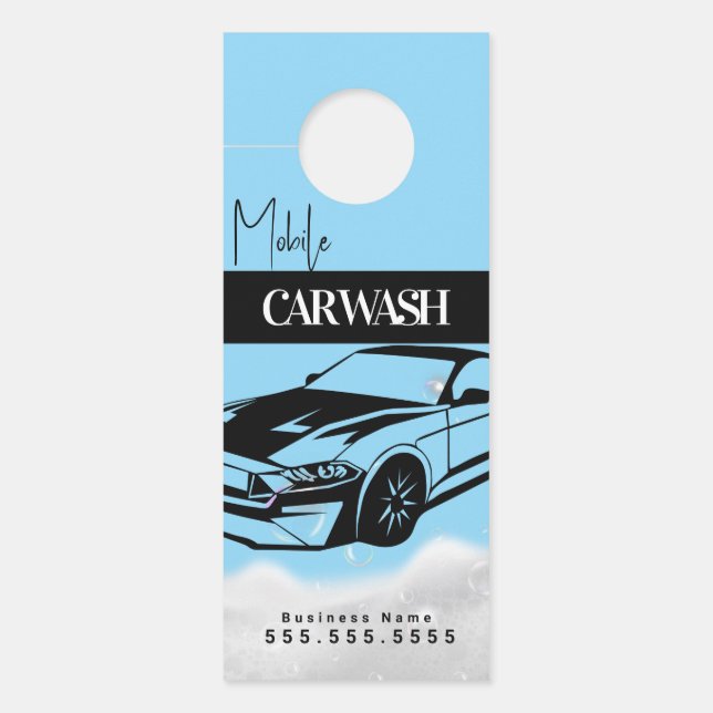 Mobile Car Wash Detailing B Door Hanger  (Front)