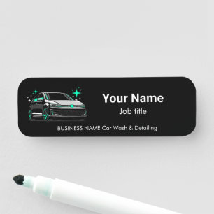 Mobile Car Wash & Detailing Custom  Name Tag