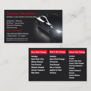 Mobile Car Wash Detailing Pressure Washing  Business Card