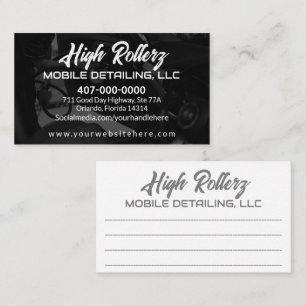 Mobile Car Wash Detailing Pressure Washing Business Card