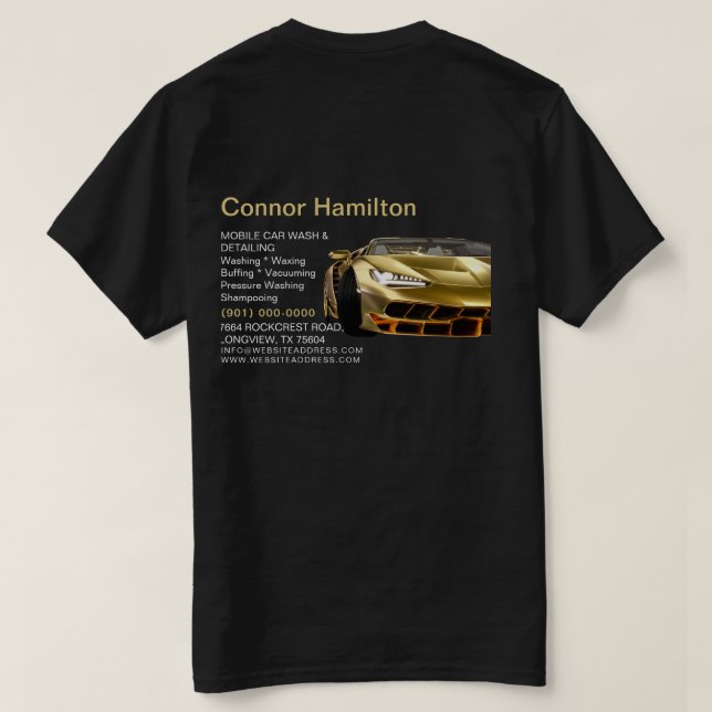 Mobile Car Wash Detailing Pressure Washing  T-Shirt (Design Back)