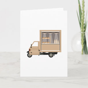 Mobile Coffee Van Vehicle Greeting Cards