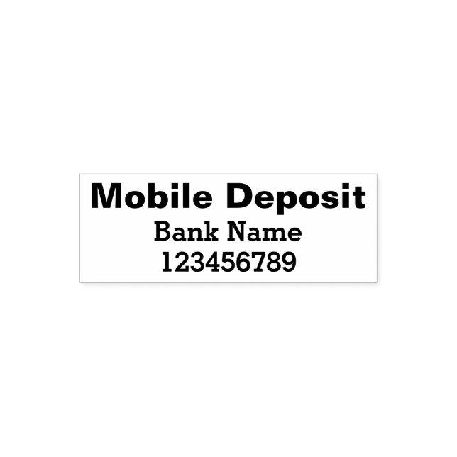 Mobile Deposit Self Inking Rubber Stamp (Design)
