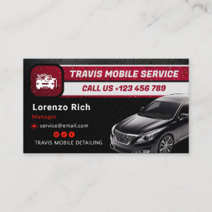 Mobile Detailing Business   Modern Black Red Card