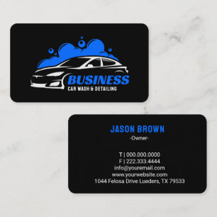 Mobile Detailing Water Drop Car Wash Business Card