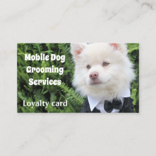 Mobile Dog Pet Grooming Service Business Loyalty Card