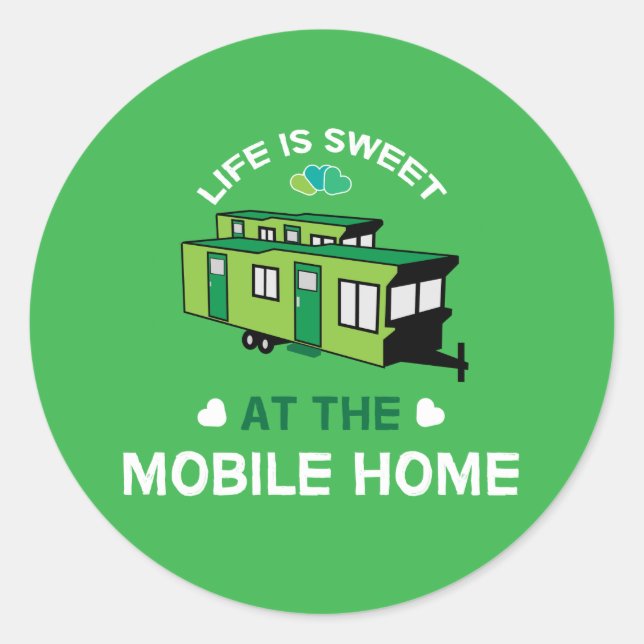 Mobile Homes | Static Caravans | New Home | Retire Classic Round Sticker (Front)