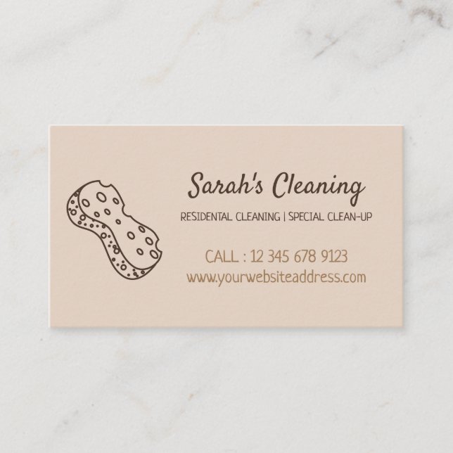 Mobile Maid Sponge Cleaning Business Card (Front)