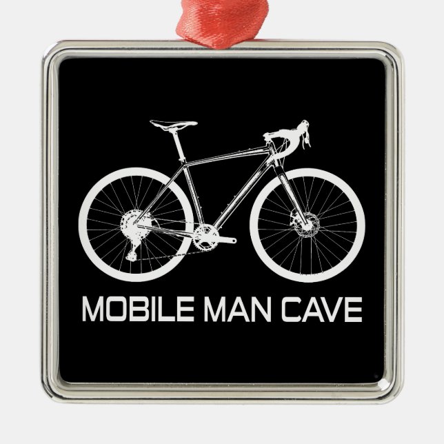 Mobile Man Cave Bike Metal Ornament (Front)