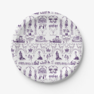 Mobile Mardi Gras Toile Paper Plate