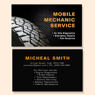 Mobile Mechanic Auto Car Repair Services Business Card