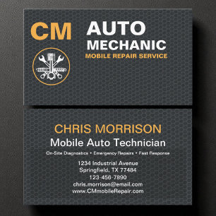Mobile Mechanic Auto Car Repair Services Business Card