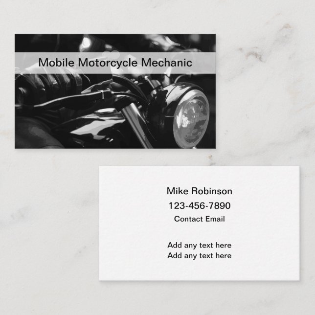 Mobile Motorcycle Mechanic Cool Business Cards New (Front/Back)