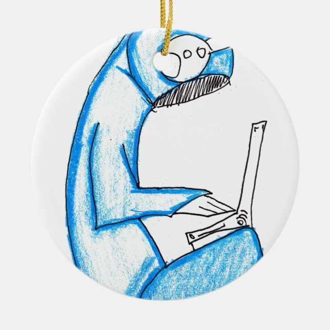 Mobile Music Producer - Blue Ceramic Ornament (Front)