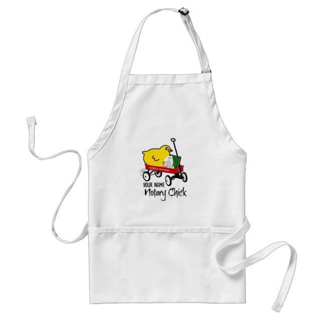 Mobile Notary Chick Red Wagon Customised Name Standard Apron (Front)