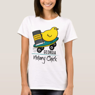 Mobile Notary Chick Riding Skateboard Georgia T-Shirt