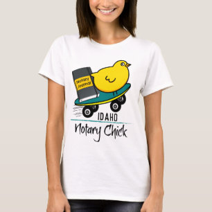 Mobile Notary Chick Riding Skateboard Idaho T-Shirt