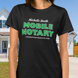 Mobile Notary Green Black Personalised T-Shirt