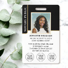Mobile Notary ID Badge Photo Logo Modern Black
