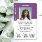 Mobile Notary ID Badge Photo Logo Modern Purple