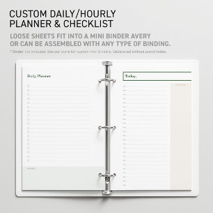 Mobile Notary Legal Green Gold Planner Mini Binder Stationery