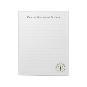 Mobile Notary Legal Signing Green Gold Lined Notepad