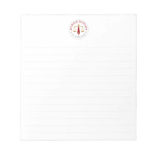 Mobile Notary Legal Signing Red Gold Lined Notepad