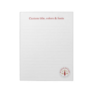 Mobile Notary Legal Signing Red Gold Lined Notepad