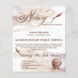 Mobile Notary & Loan Signing Agent Blush Pink Flye Flyer